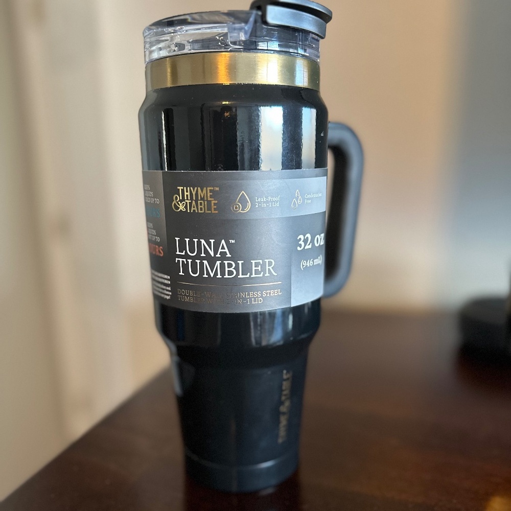Thyme & Table 32oz Tumbler with Handle, Dual Straw Lid